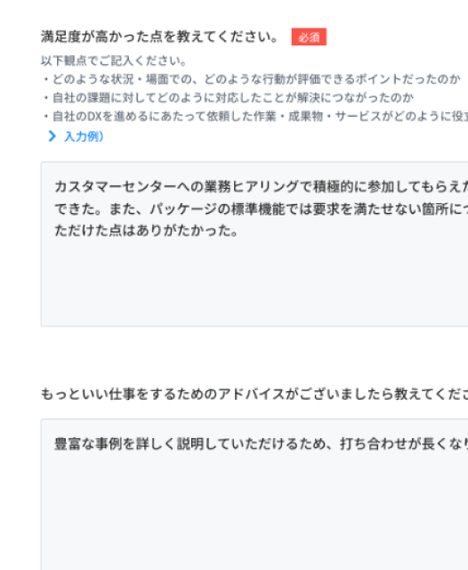 CSサーベイ評価フォームキャプチャ3 定性価値